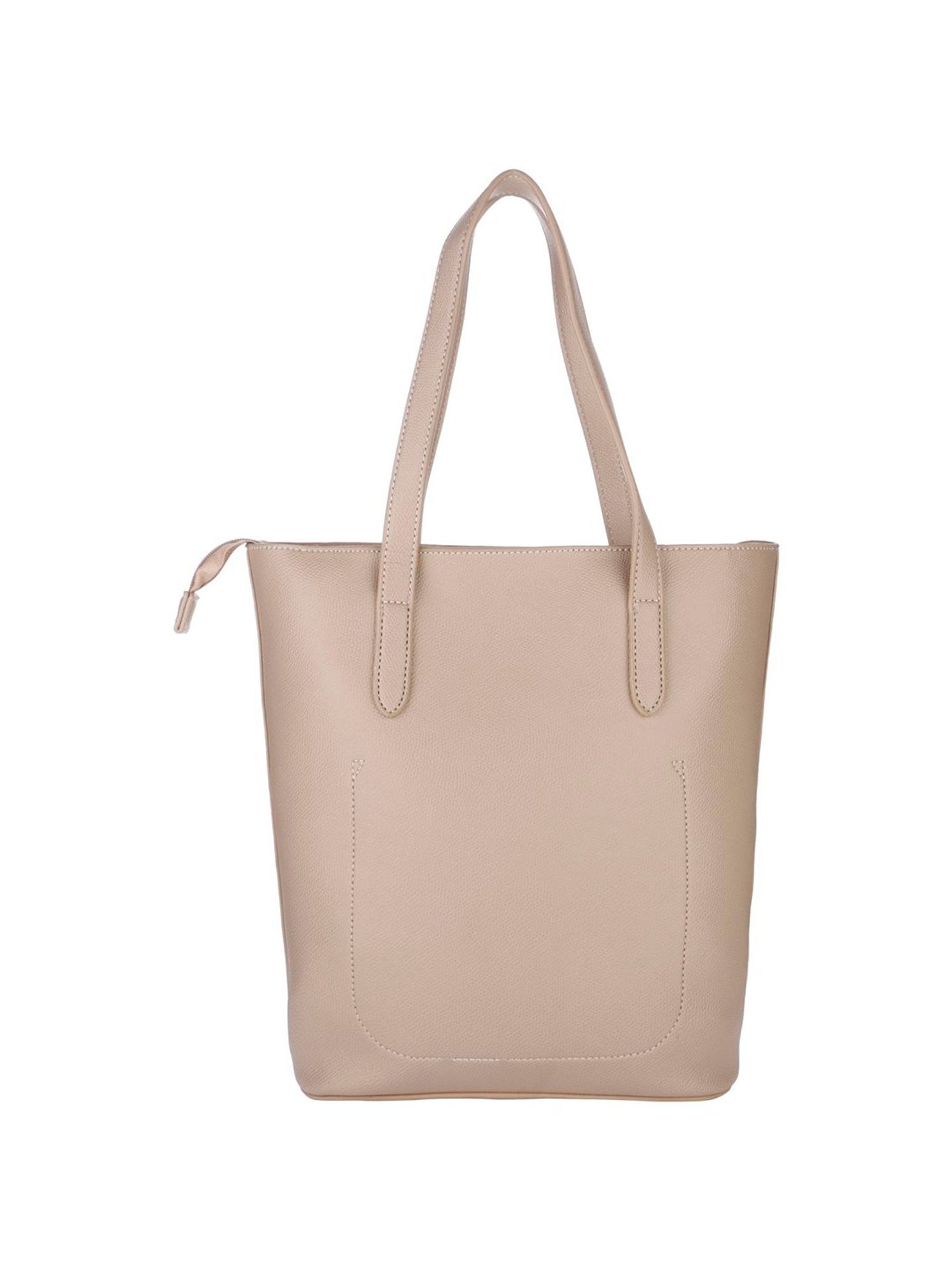 Giordano Refresh Beige Solid Medium Tote Handbag