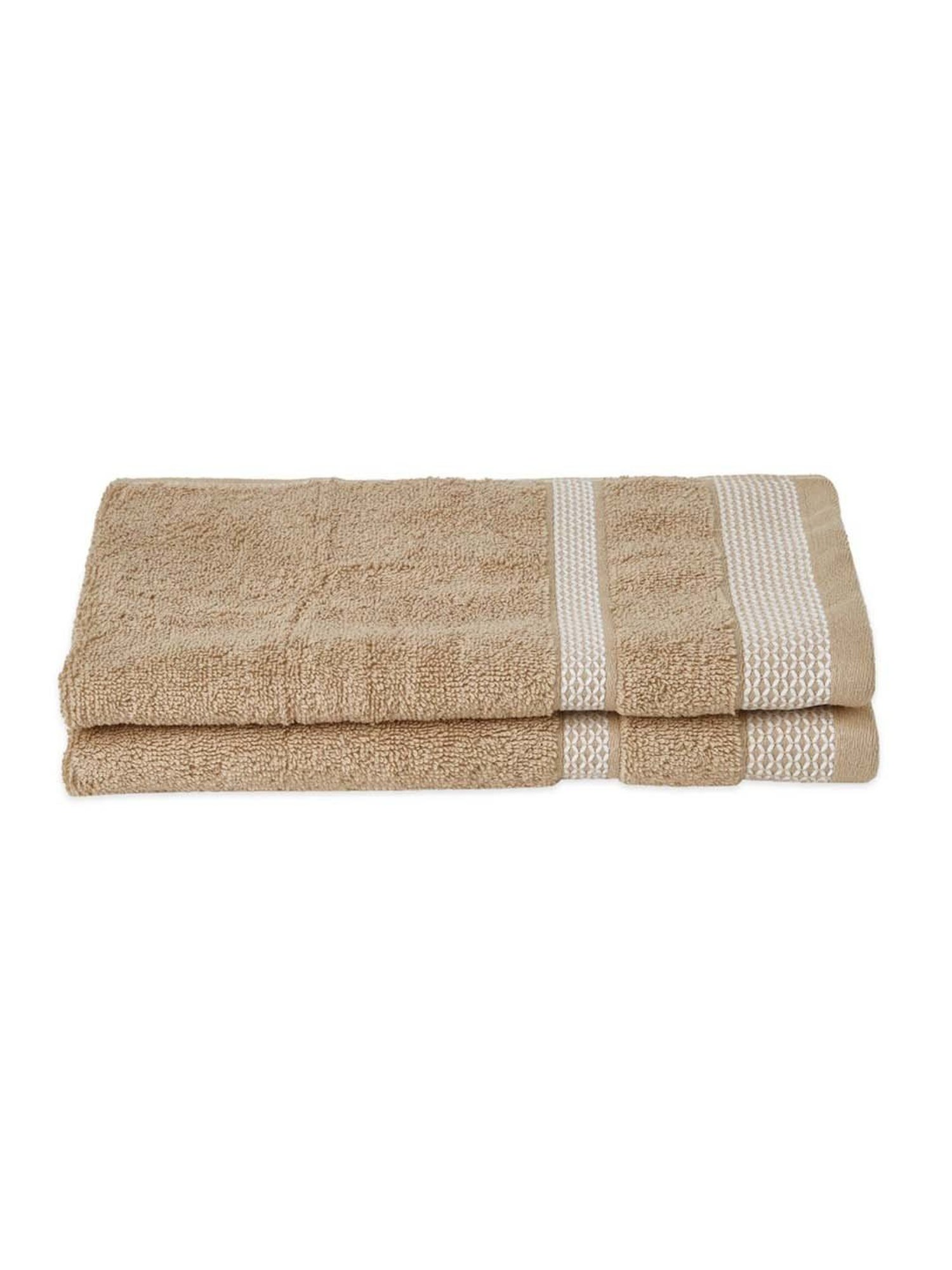 Spaces Hygro Champagne Gold Cotton 600 GSM Hand Towel - Set of 2