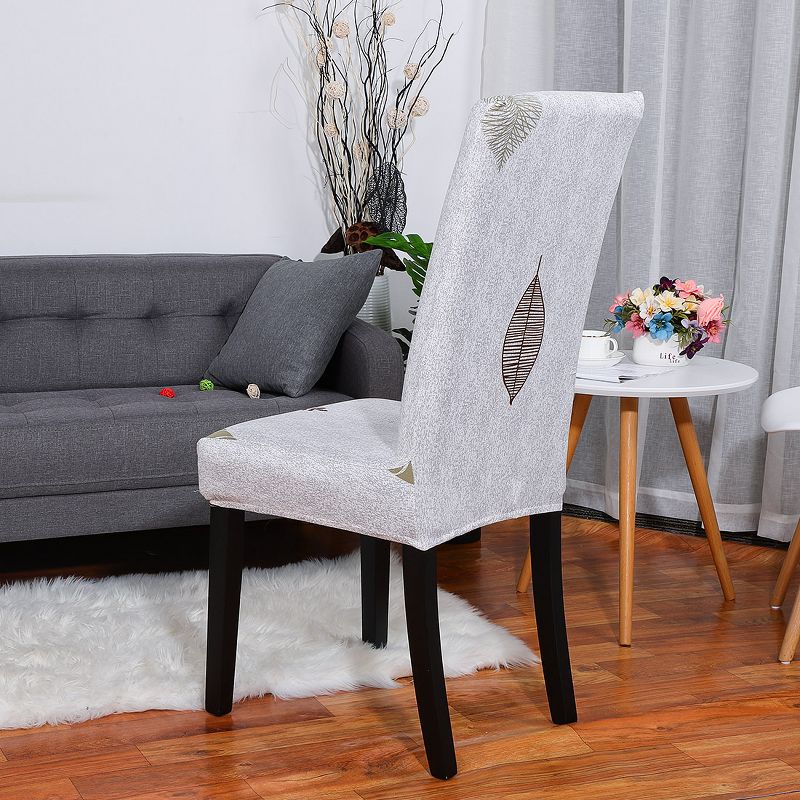 1 Pc Polyester Spandex Floral Print Fit Home Dining Chair Slipcovers Multicolored  - PiccoCasa
