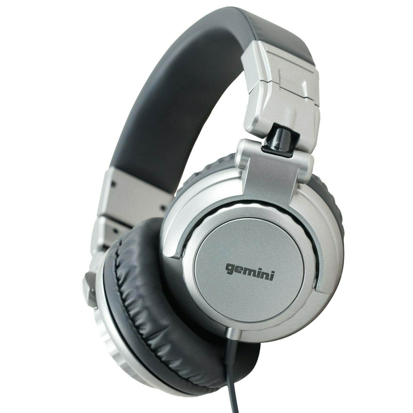 Gemini - DJX-500 - Over Ear Professional DJ Monitor Headphones - Silver