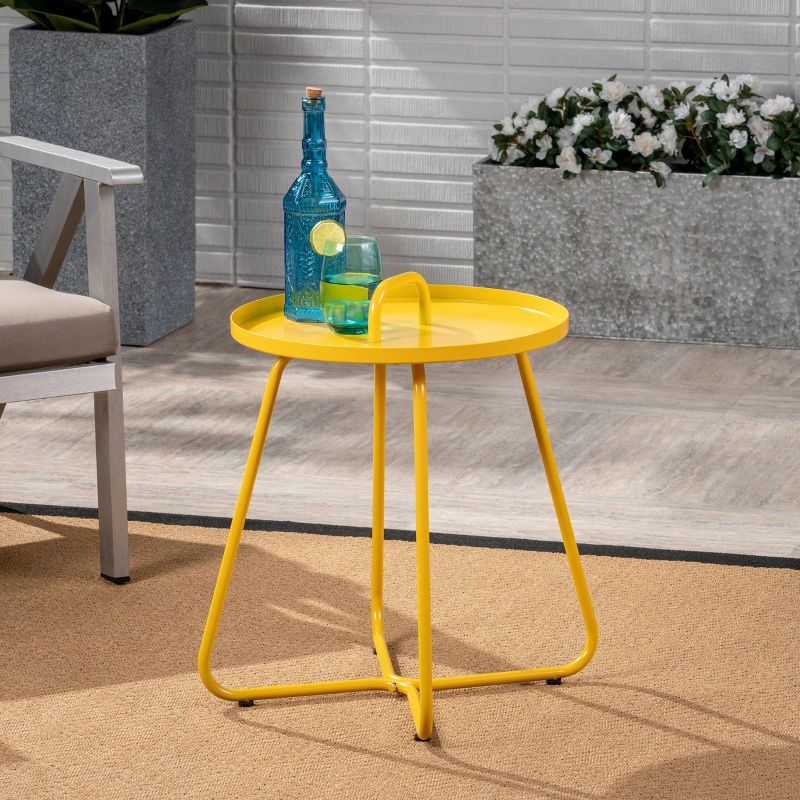 Wood Fiber Clay Patio Accent Table - Olivia & May
