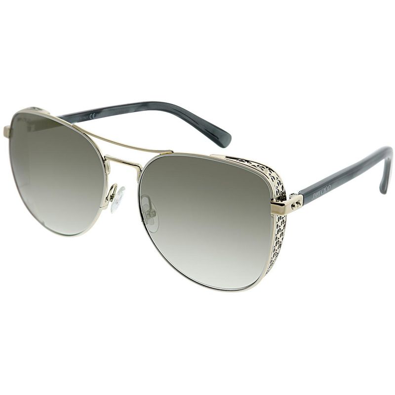 Jimmy Choo  B4E FQ Womens Aviator Sunglasses White Gold 58mm