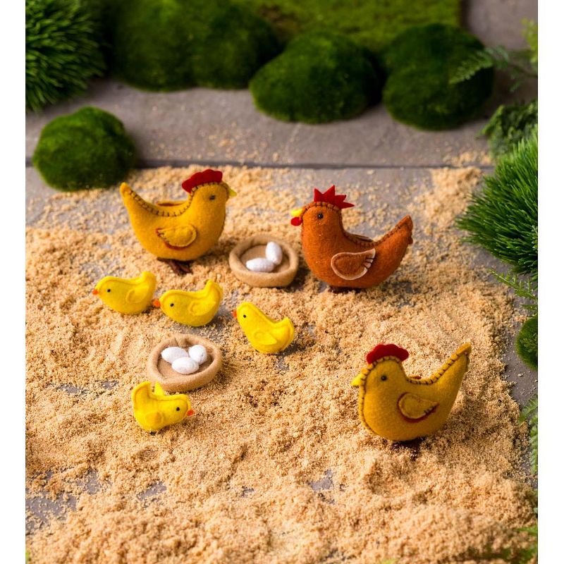 Magic Cabin - Wooden Chicken Coop and Felt Chickens Play Set Special for Kids