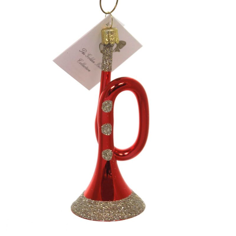 Golden Bell Collection 4.0" Trumpet Ornament Czech Horn  -  Tree Ornaments