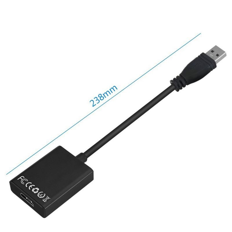 AY17A USB 3.0 to HDMI Converter Cable Display Graphic Adapter fr HDTV HD 1080P without Audio Support for Windows 7/8/10 PC
