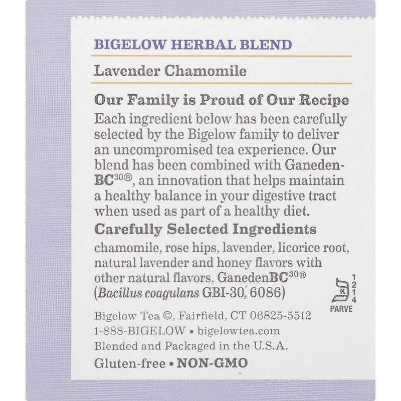 Bigelow Chamomile Lavender with Honey plus Probiotics Tea Bags - 18ct
