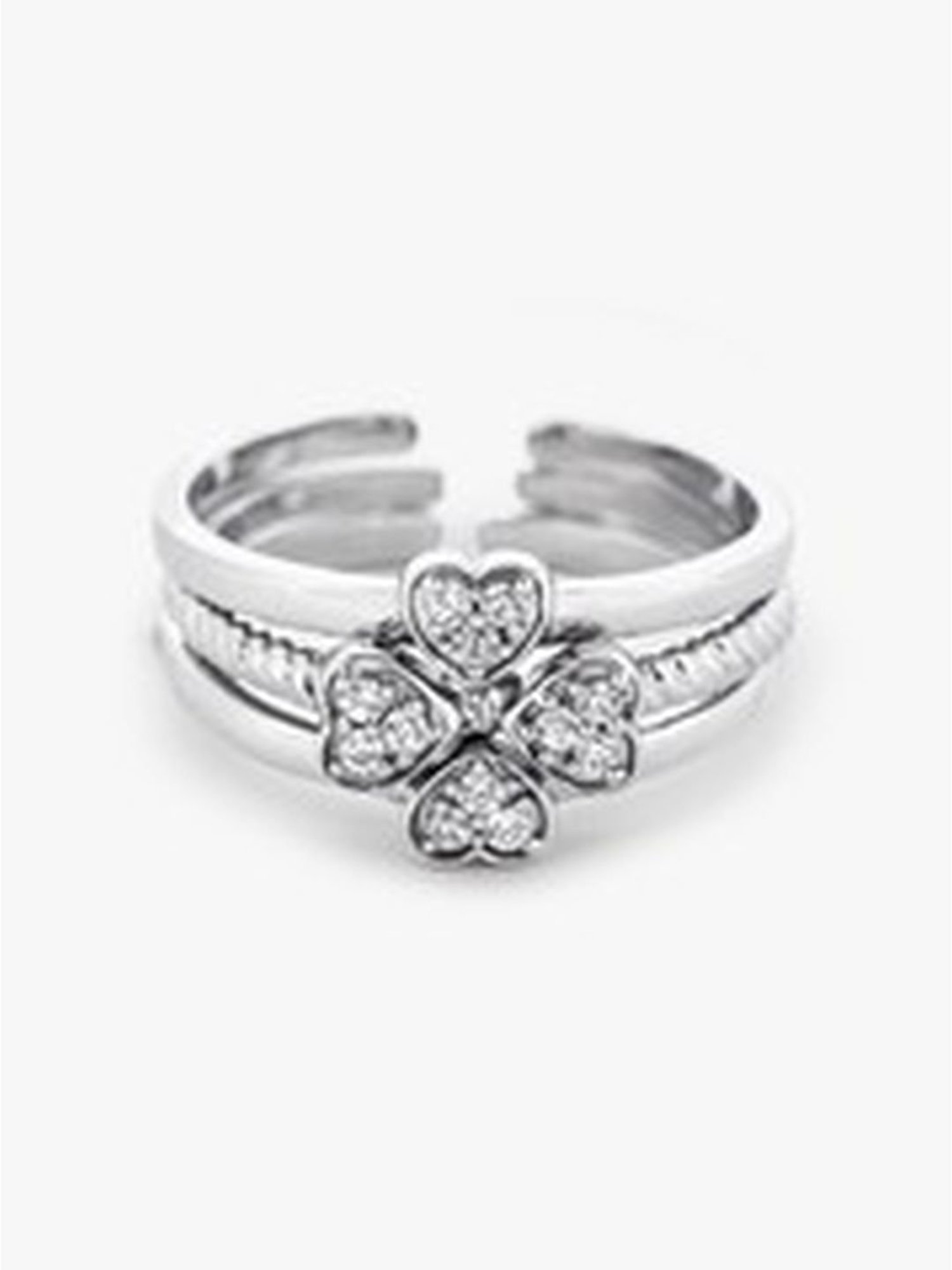 March by FableStreet 92.5 Sterling Silver Stackable Heart Ring for Women