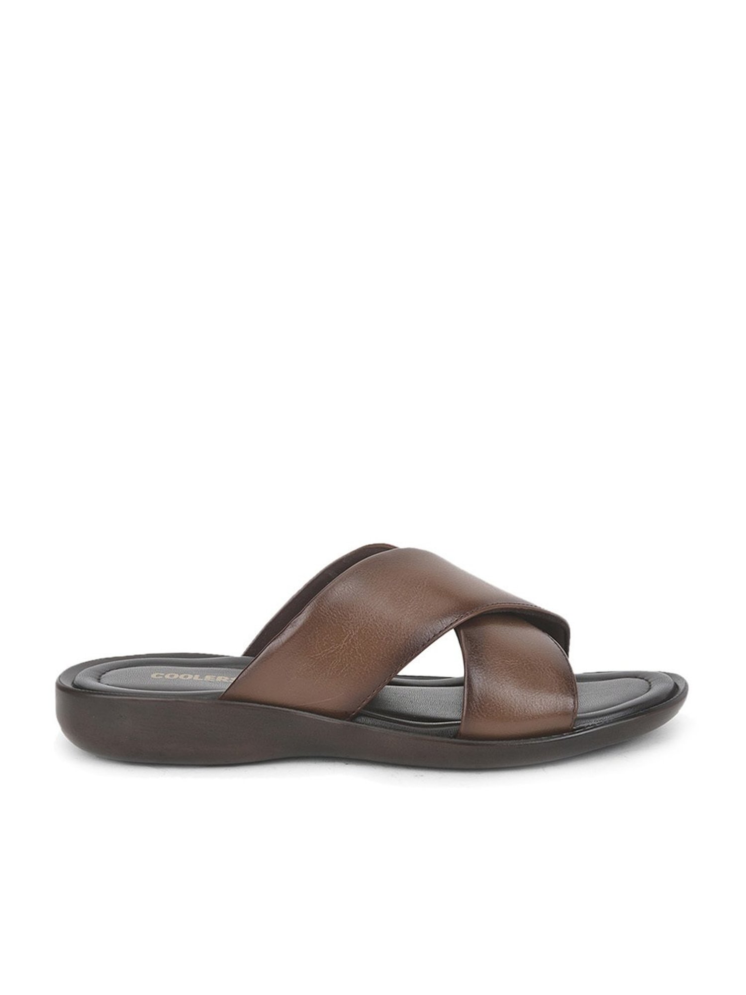 Coolers By Liberty Men's Brown Cross Strap Sandals