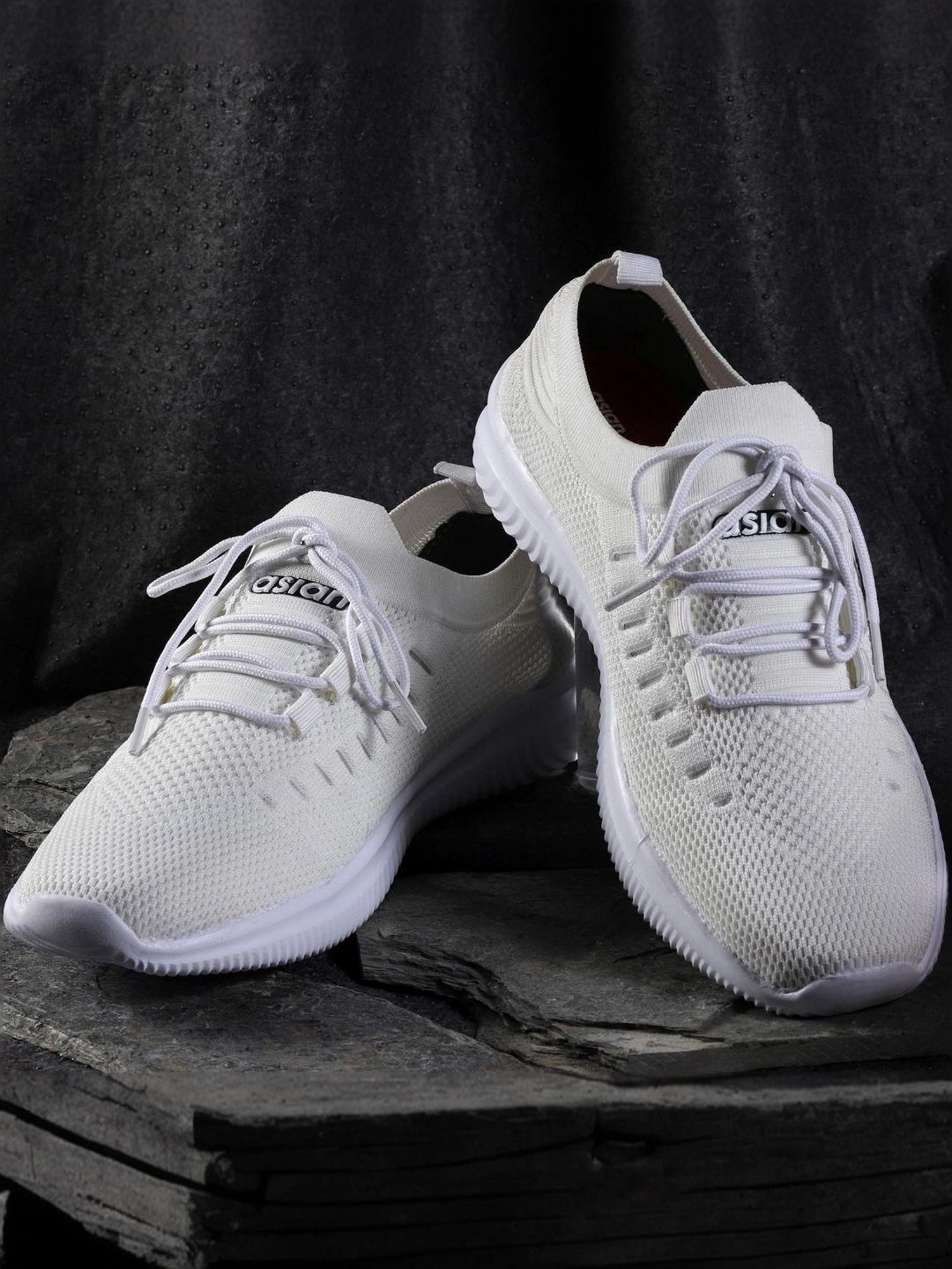 Asian Men's White Running Shoes