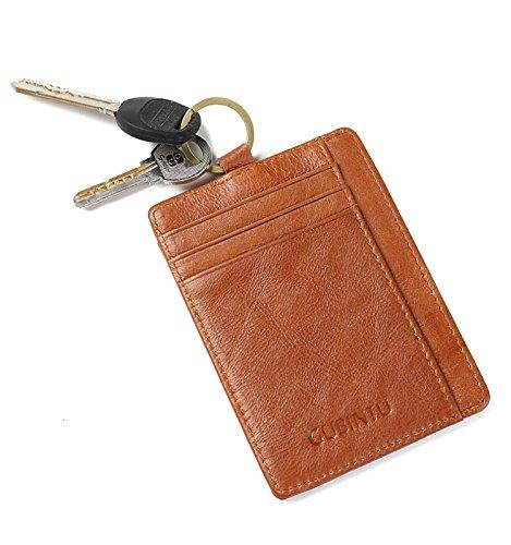 RFID Blocking Credit Card Protector Sleeve, Leather Slim Wallet Case with RFID Blocking