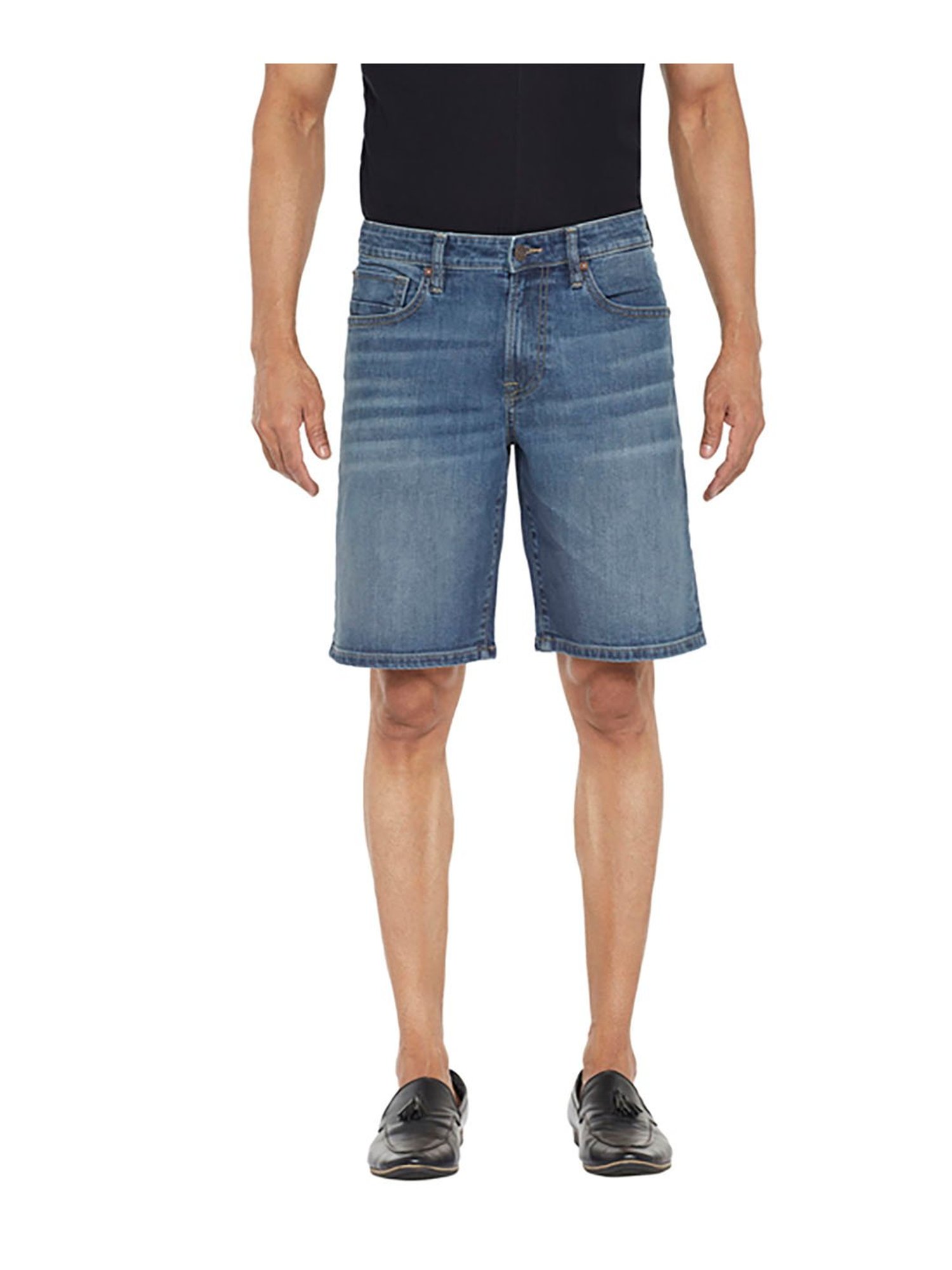 EVERBLUE Blue Midrise Shorts