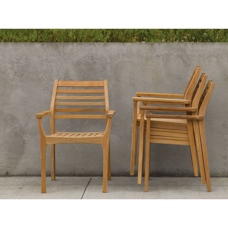 2pk 34" Mera Stacking Armchair Natural - Oxford Garden