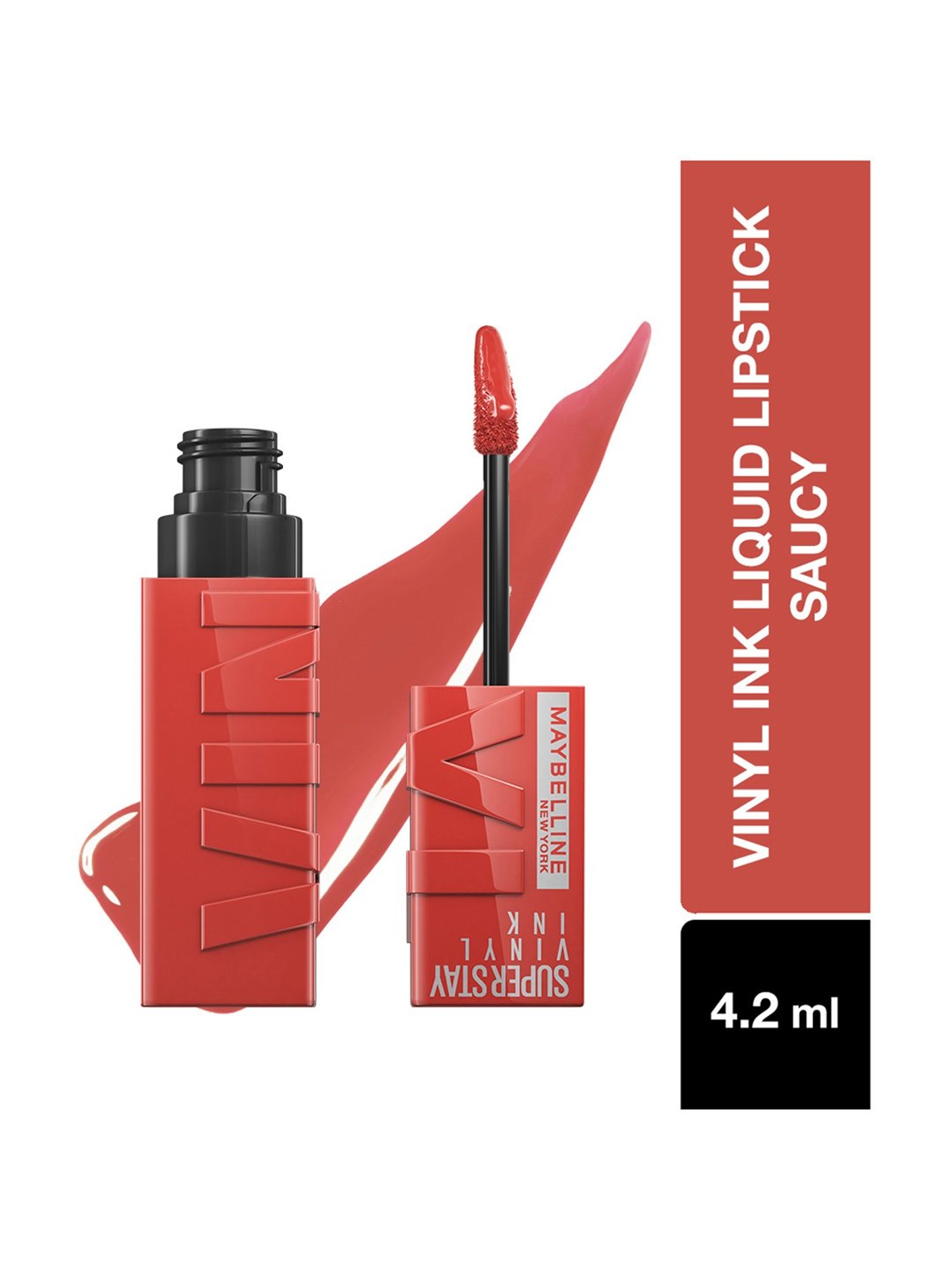Maybelline New York Superstay Vinyl Ink Liquid Lipstick - Saucy,4.2ML