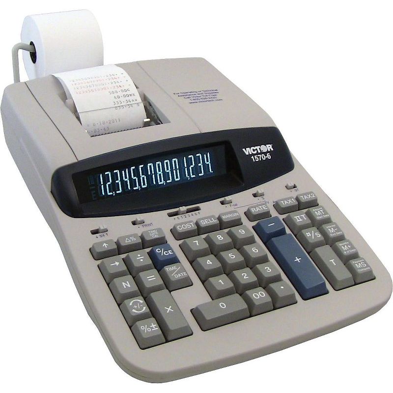 Victor 1570-6 Two-Color Ribbon Printing Calculator Black/Red Print 5.2 Lines/Sec 15706