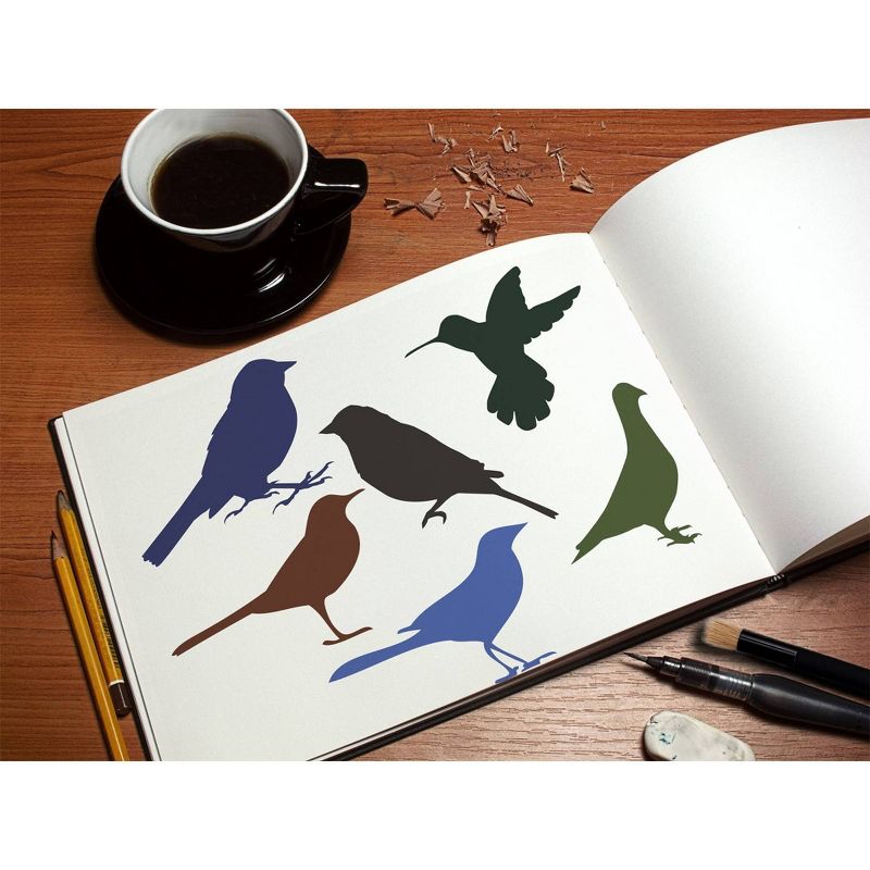 Stencil1 Birds in Branches - Stencil 8.5" x 11"