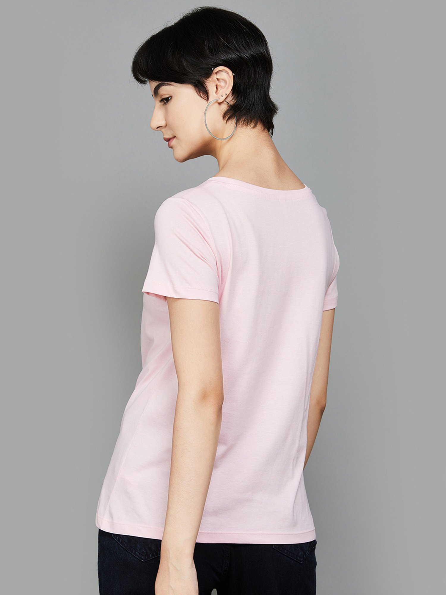 Fame Forever by Lifestyle Pink Cotton Printed T-Shirt
