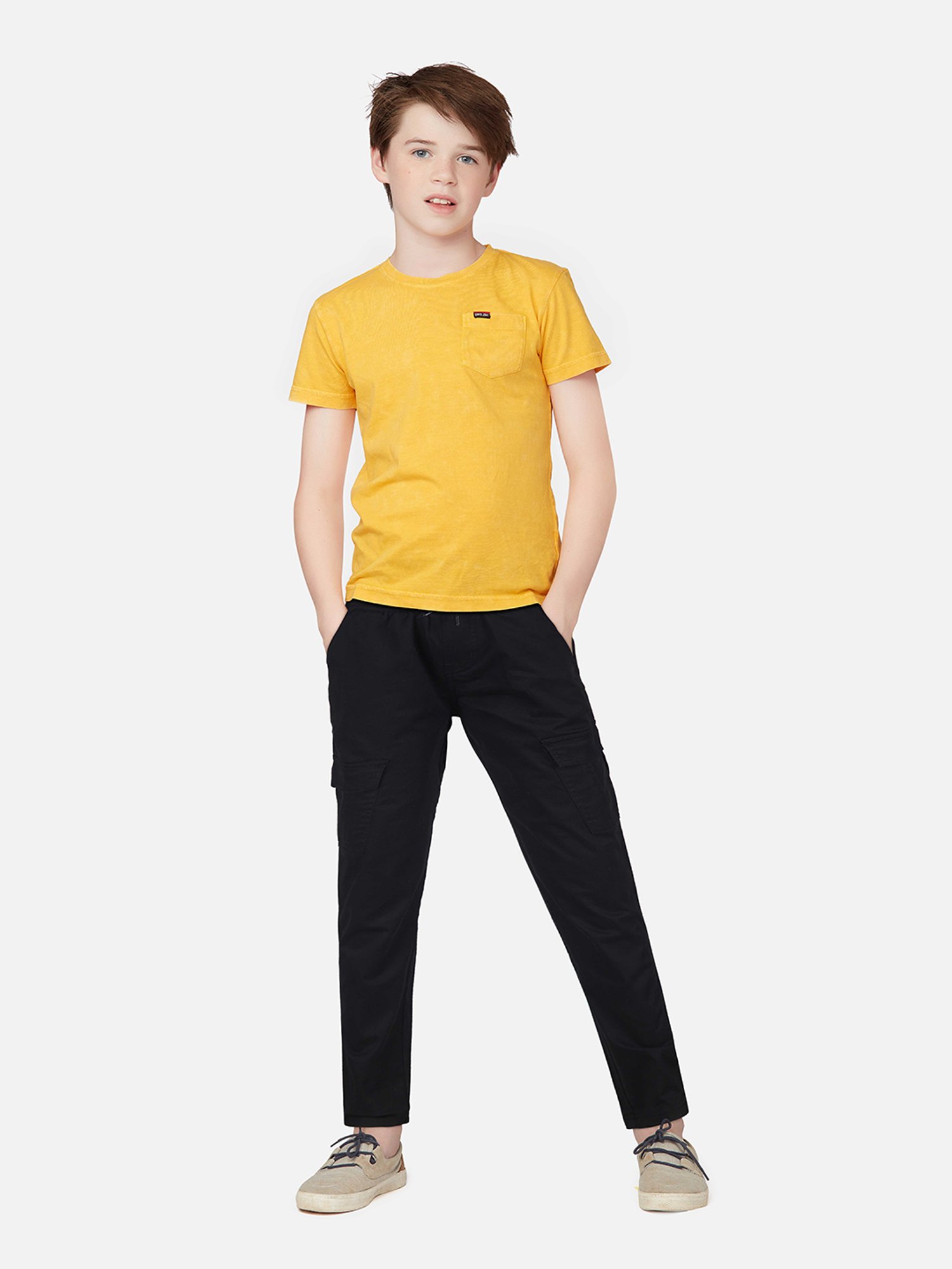 Gini & Jony Boys Black Solid Joggers