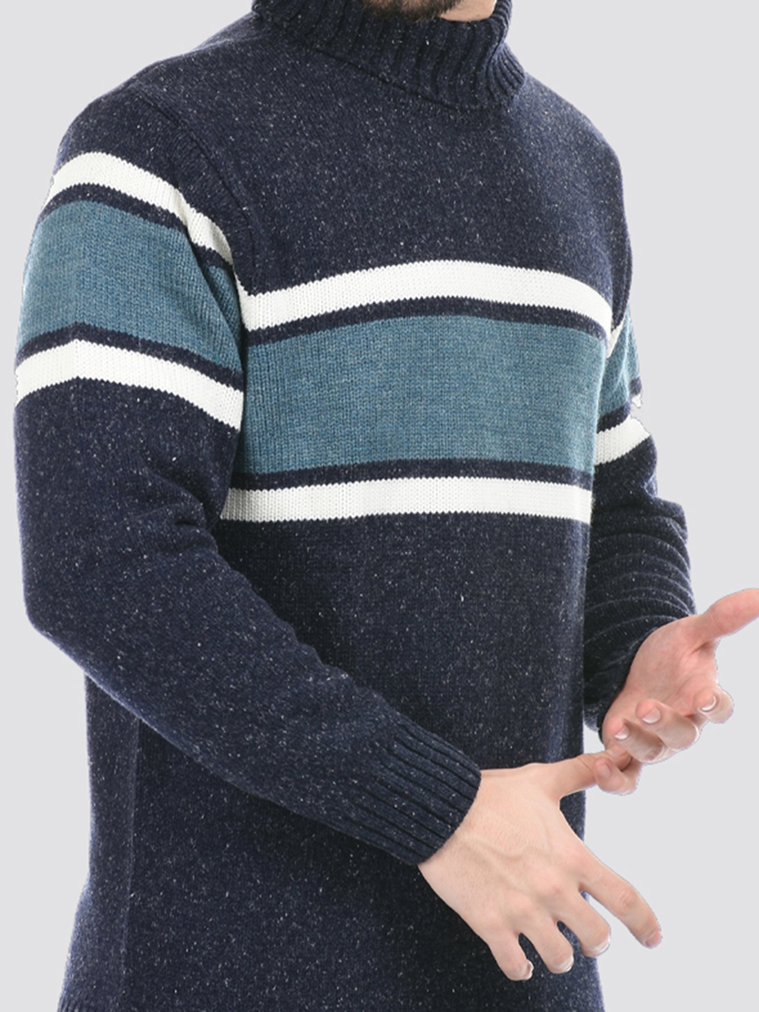 London Fog Dark Blue Striped Sweater