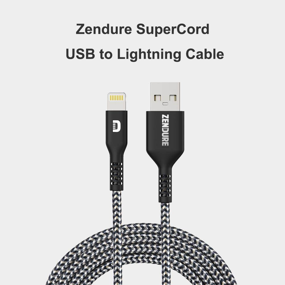 Zendure SuperCord Lightning Cable - Black (1m/3.3 ft.)