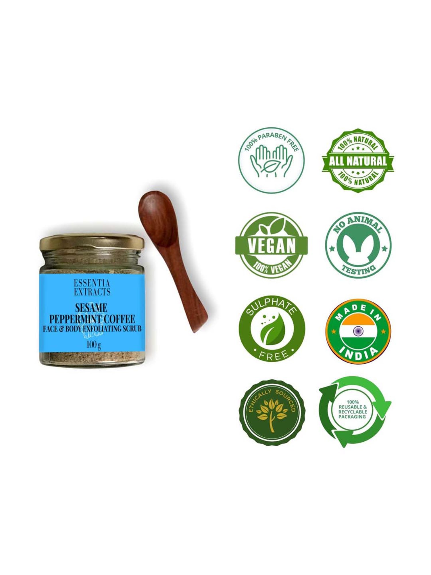 Essentia Extracts Sesame Peppermint Coffee Scrub - 100 gm
