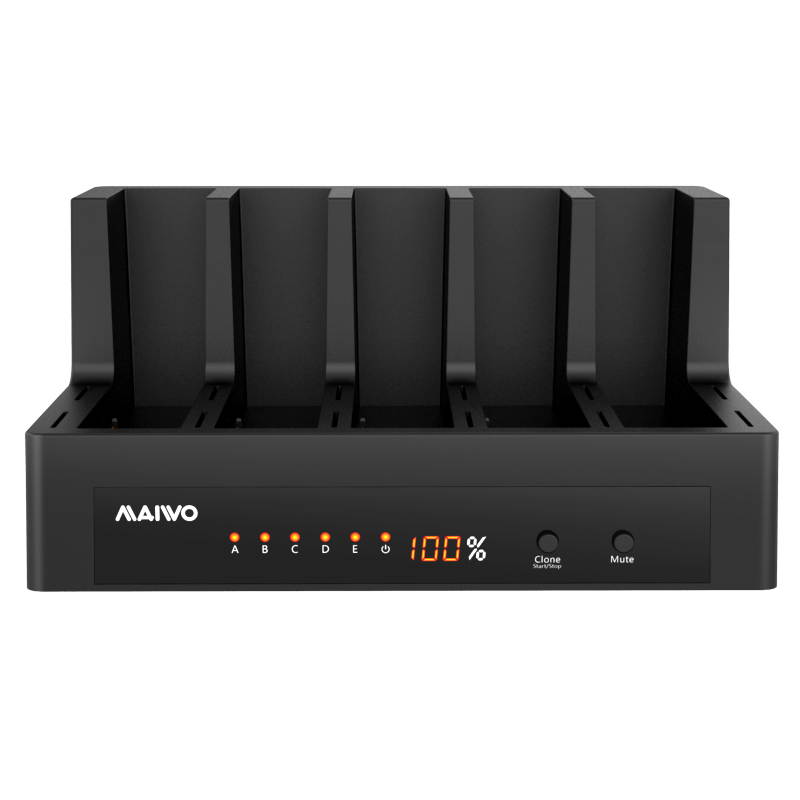 MAIWO Five  Bay 2.5"/3.5" USB to SATA 6Gbps HDD clone docking station,USB3.0  to 5 SATA No need PC to clone, clone 1:4