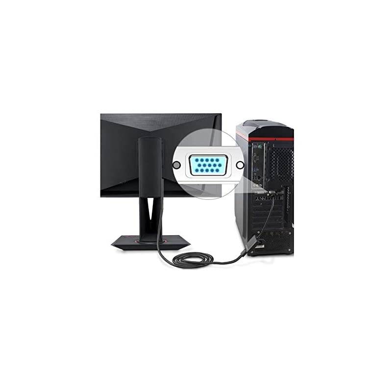 VGA to HDMI Adapter Converter with Audio Supports 1080P VGA Male to HDMI Female Audio Video Cable Converter for Connecting PC Laptop to HDTV DisplaysMonitor VGA to HDMI Gold