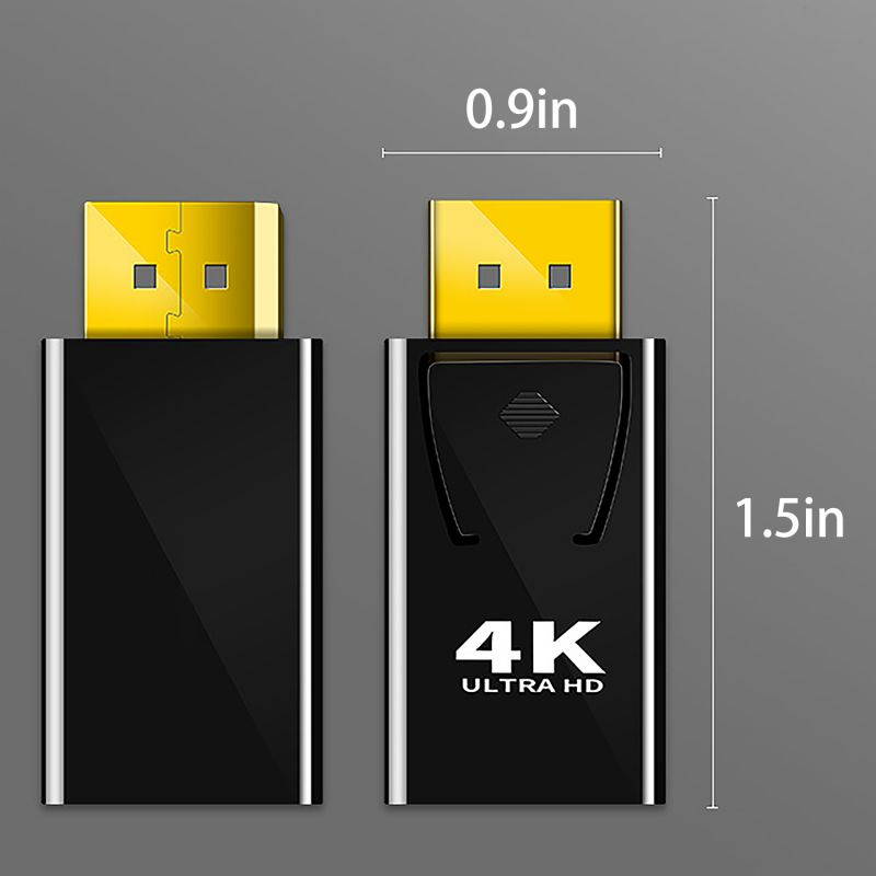 DisplayPort to HDMI Adapter 4K Gold Plated DP to HDMI Converter Male to Female 1.4V Black
