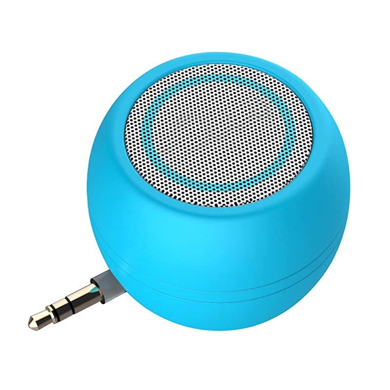 Mini Phone Speaker Portable Wireless Plug in Speaker with 3.5mm Aux Audio Jack Rechargeable Plug and Play Clear Bass Speaker Universal for Cell Phone iPad MP3 MP7 Tablet Computer (Sky Blue)
