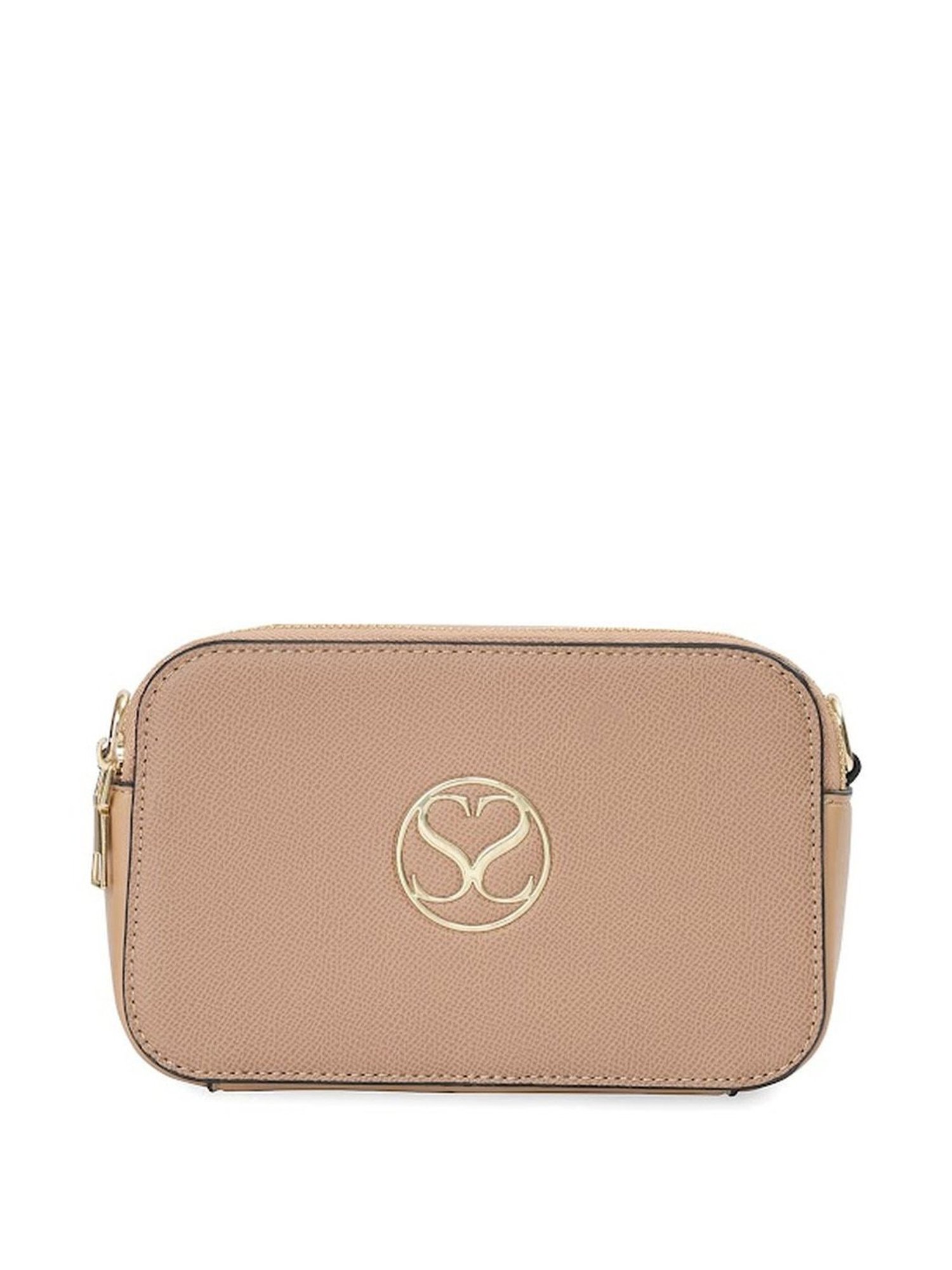 Sugarush Briana Camel PU Solid Sling Handbag