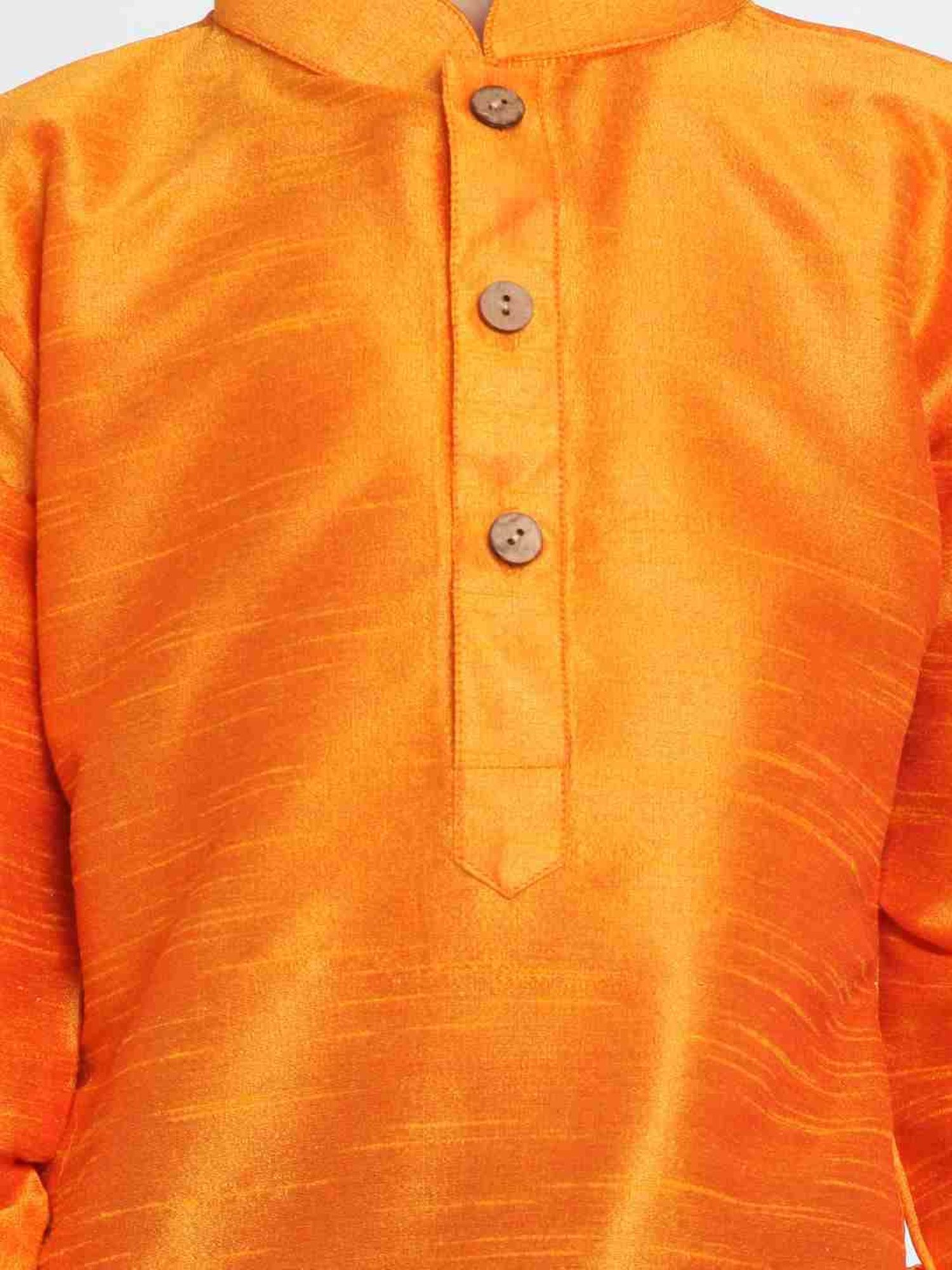 VASTRAMAY Kids Orange Comfort Fit Kurta Set