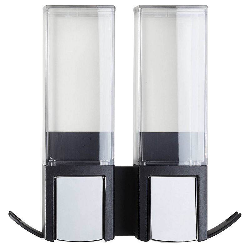 Clever Double Chamber Wall Mount Soap and Sanitizer Dispenser  Black - Better Living Products