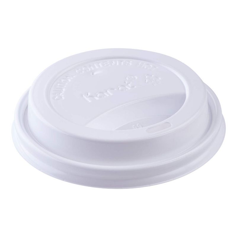 Karat C-KDL516B Hot Drink Sipper Polypropylene Plastic Dome Lid for 10 to 24 Ounce Paper Hot Cups for Coffee and Tea, White, Case of 1000