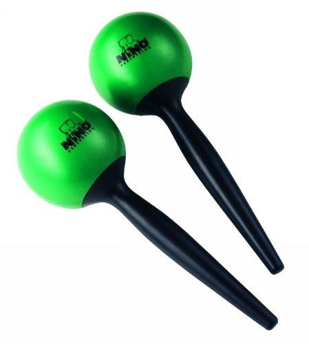 nino percussion nino582gr abs plastic maracas, green