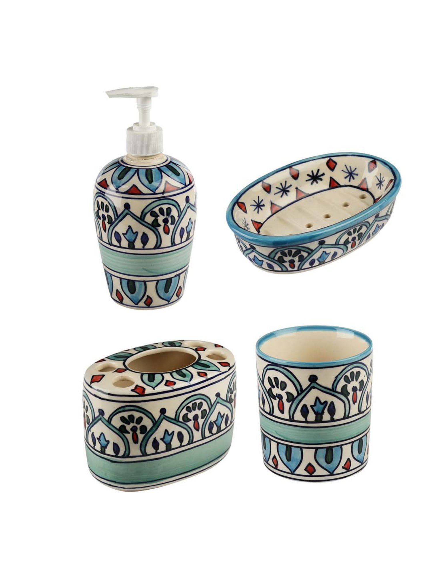 VarEesha The Royal Crown Multicolor Ceramic Bath Accessories - Set of 4