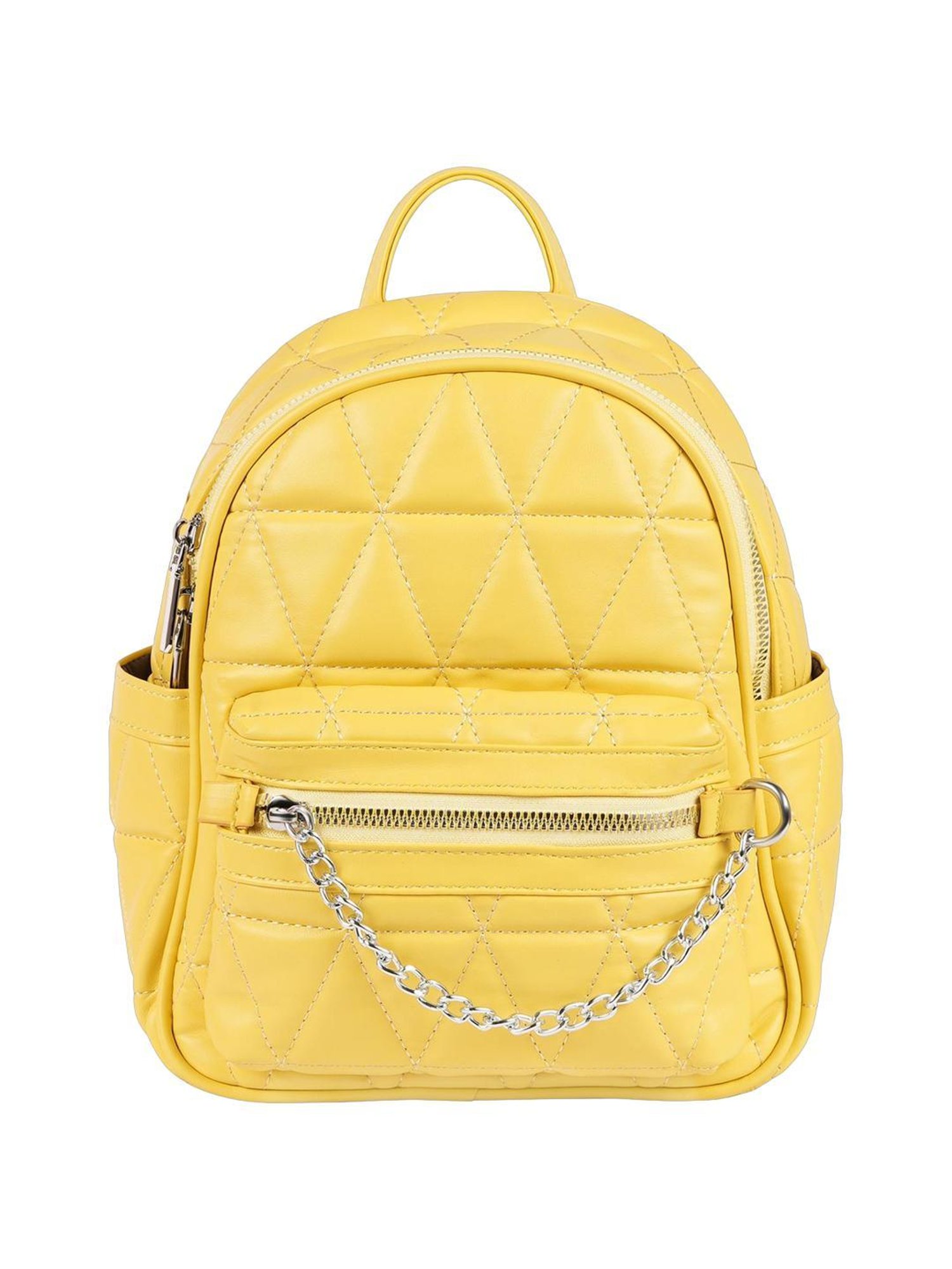 Angeline Yellow PU Medium Backpack