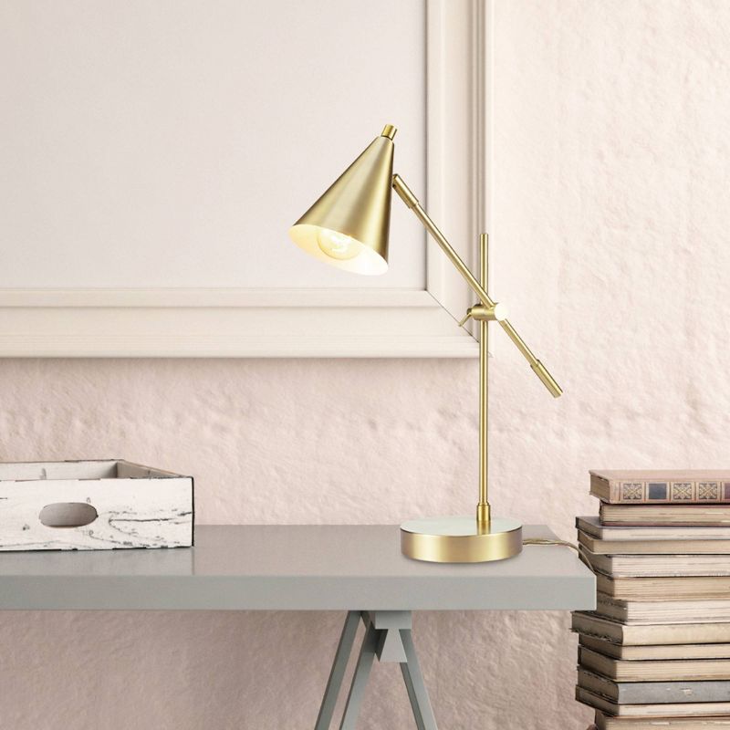 18" Tacoma Balance Arm Desk Lamp Matte Brass - Globe Electric