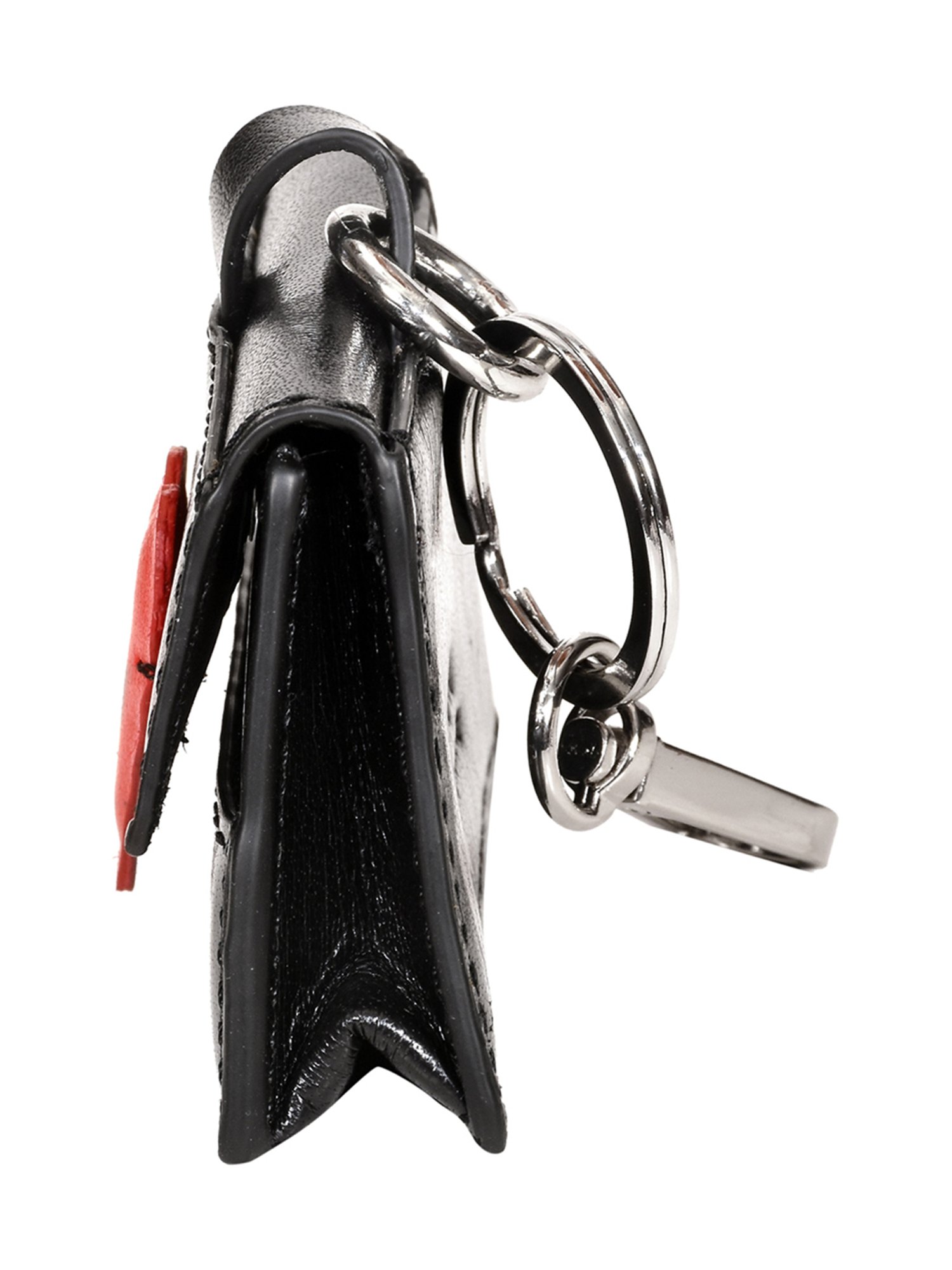 SASSORA Aria Black & Red Leather Small Key Case
