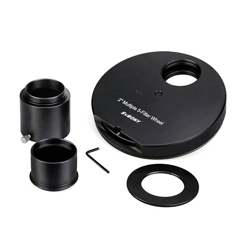 SV133 Filter Wheel Multiple 5 Position Filter Wheel for Telescope with 2 inches Eyepiece Adaptor Camera Adaptor and Locking Ring