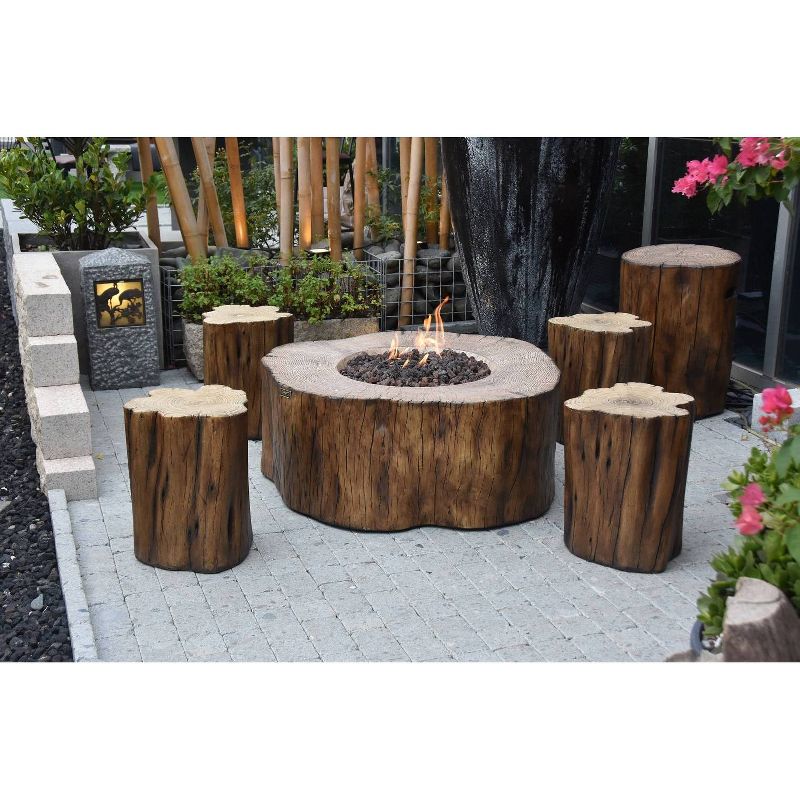 Manchester 42" Natural Gas Fire Pit Outdoor Backyard Patio Heater - Elementi