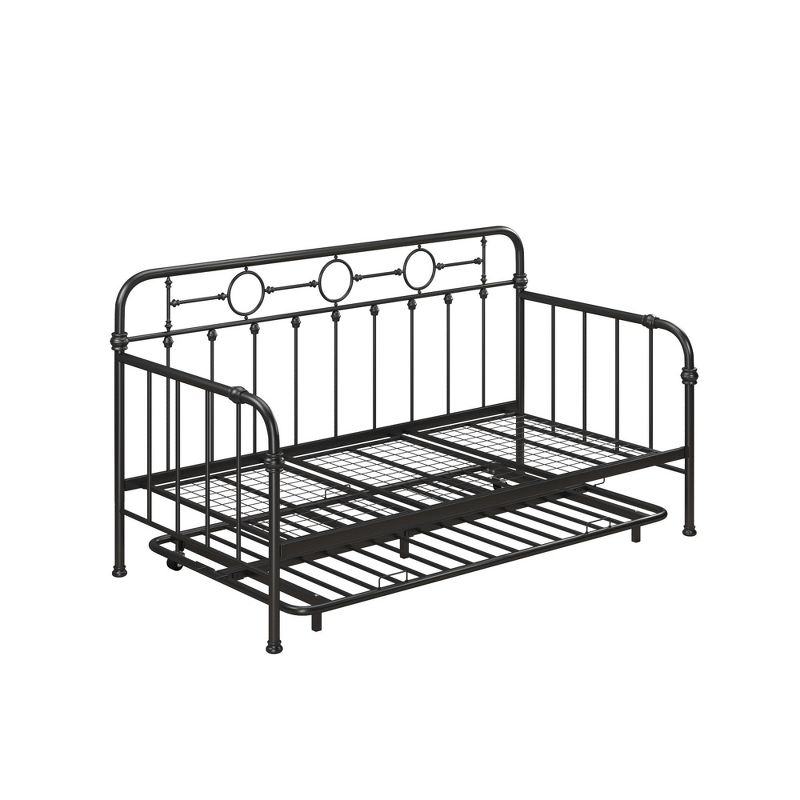 Little Seeds Willow Metal Twin Daybed and Twin Trundle Set, Black