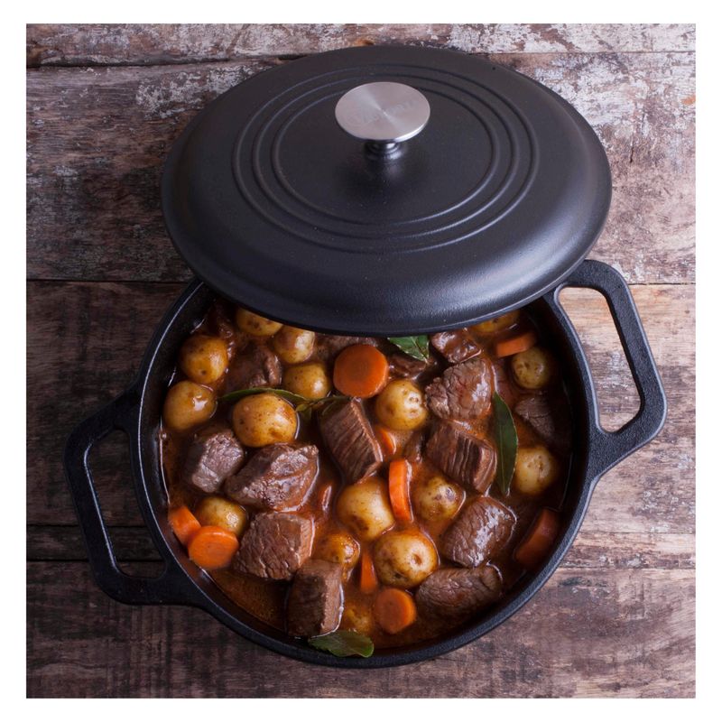 Kamado Joe 5.5 Quart Thick Walled Cast Iron Dutch Oven Outdoor Camping Cookware