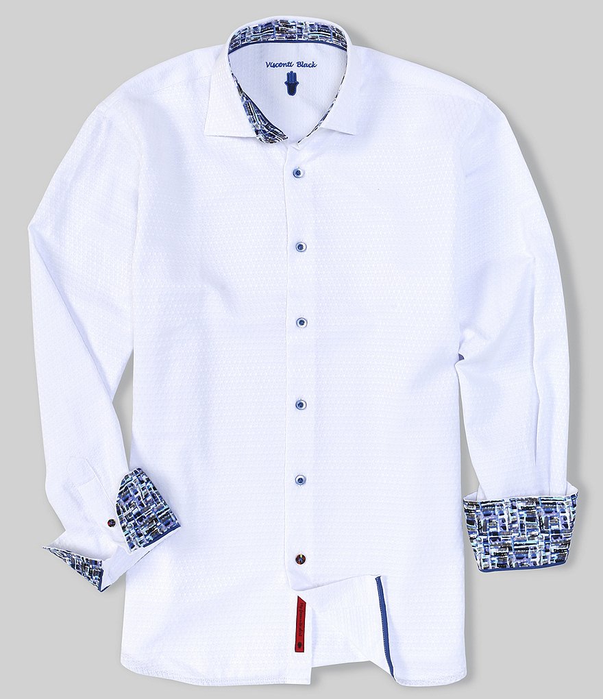 Visconti Circle Jacquard Long-Sleeve Woven Shirt