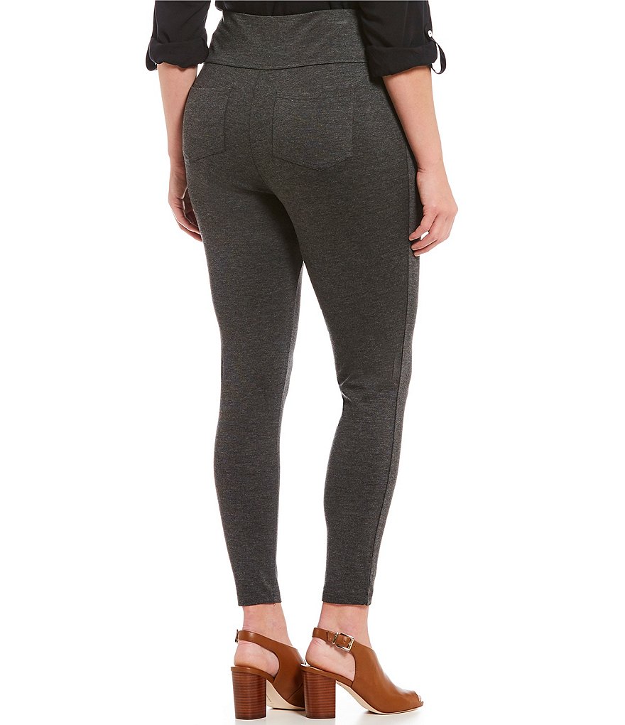 Intro Plus Size Solid Double Knit Tummy Control Leggings