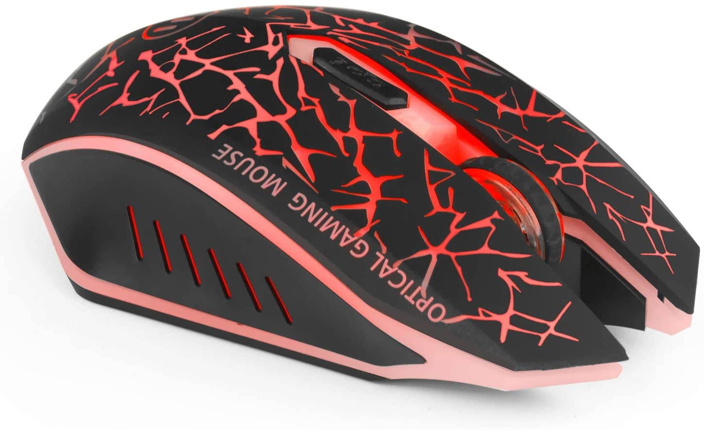 VEGCOO C12 Rechargeable Wireless Gaming Mouse Mice Silent Click Cordless Mouse 7 Smart Buttons PC Gaming Mouse Mice Advanced Technology with 2.4GHZ Up to 2400DPI (C12 Red)