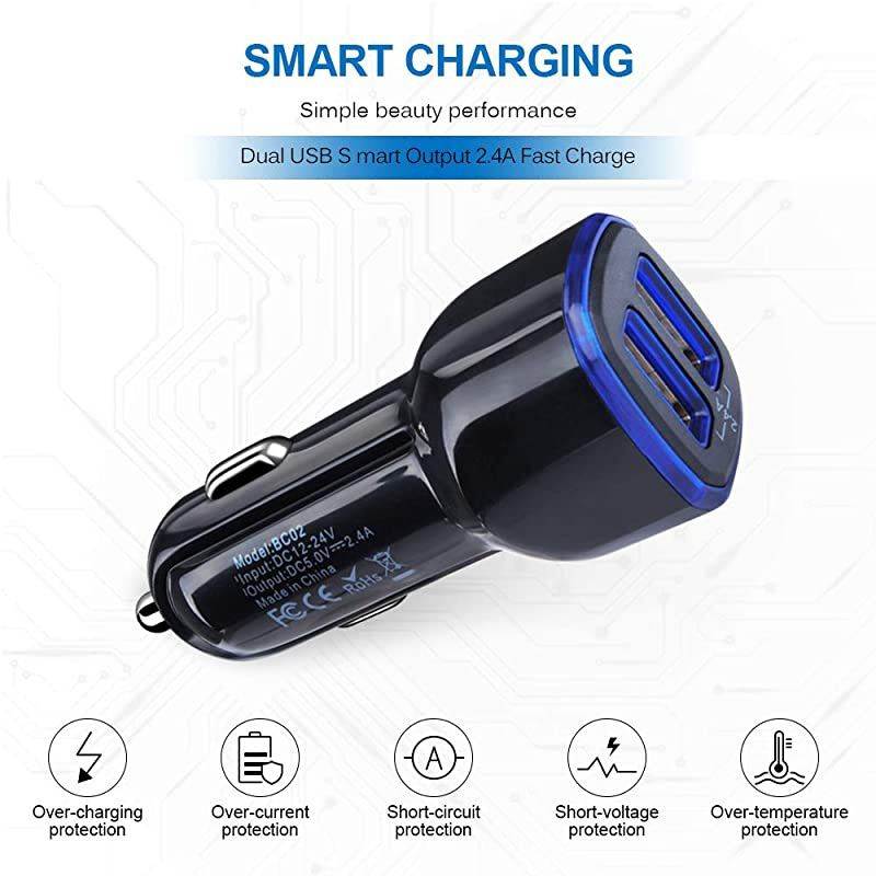 Port USB Wall Plug Car Charger Adapter +2Pack 6ft USB C Fast Charging Cable for Moto G9 Play/G9 Plus/G 5G Plus/G Power/G Stylus/G8/G7 Power/Play/Power/G6 Plus/G6/X4/Z4/Z3 Play/Z2 Force/Z Force