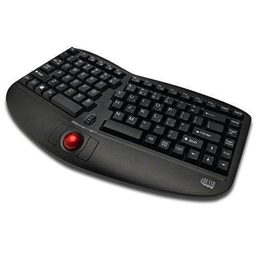Adesso Tru-Form Media 3150-2.4 GHz Wireless Ergo Trackball Keyboard (WKB-3150UB)