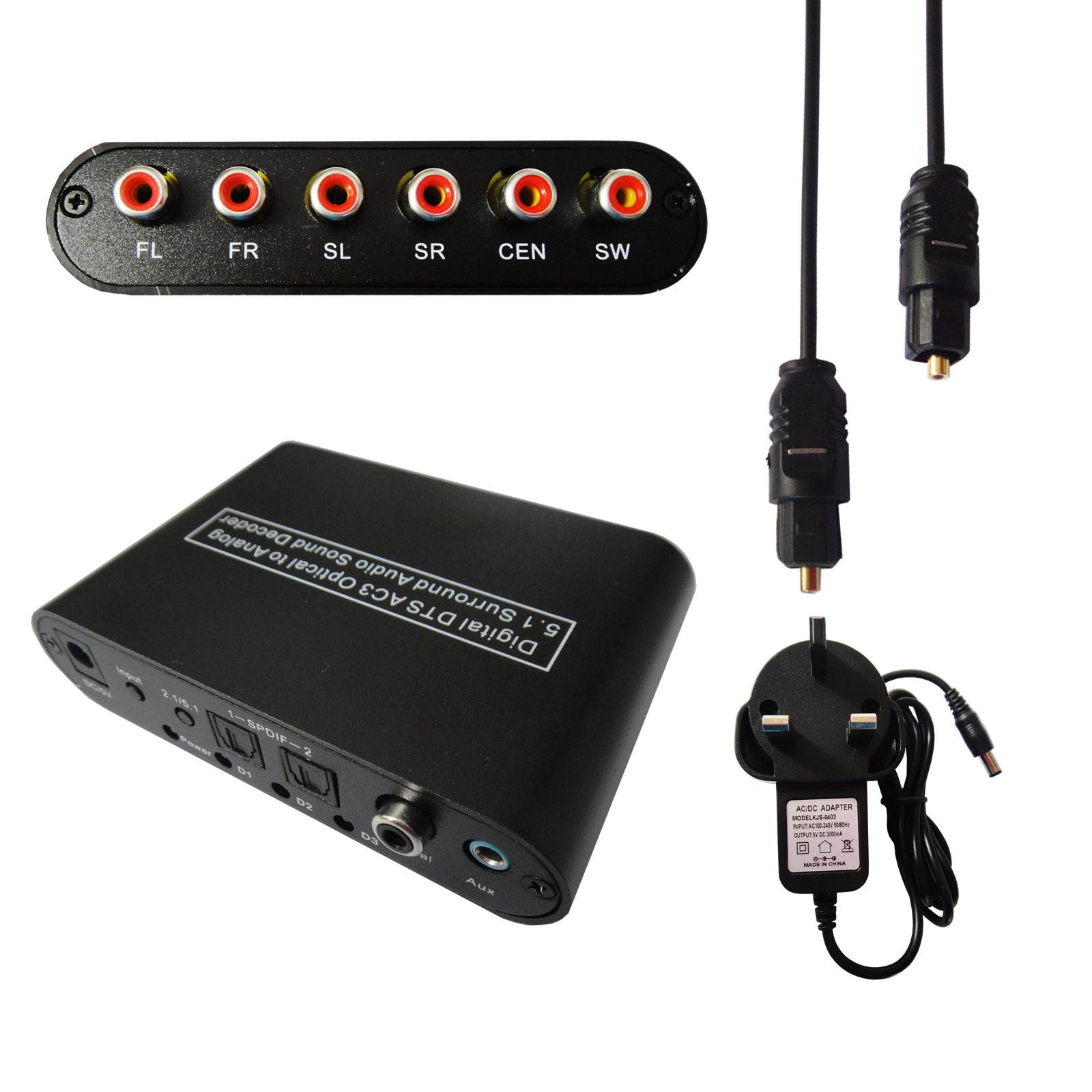 Digital to Analog 5.1 Audio Sound Decoder SPDIF RCA Dolby AC3 DTS Optical Coaxial Converter