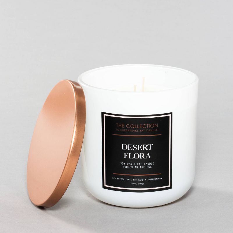 12oz White Glass Jar 2-Wick Candle Desert Flora - The Urban Collection by Chesapeake Bay Candle