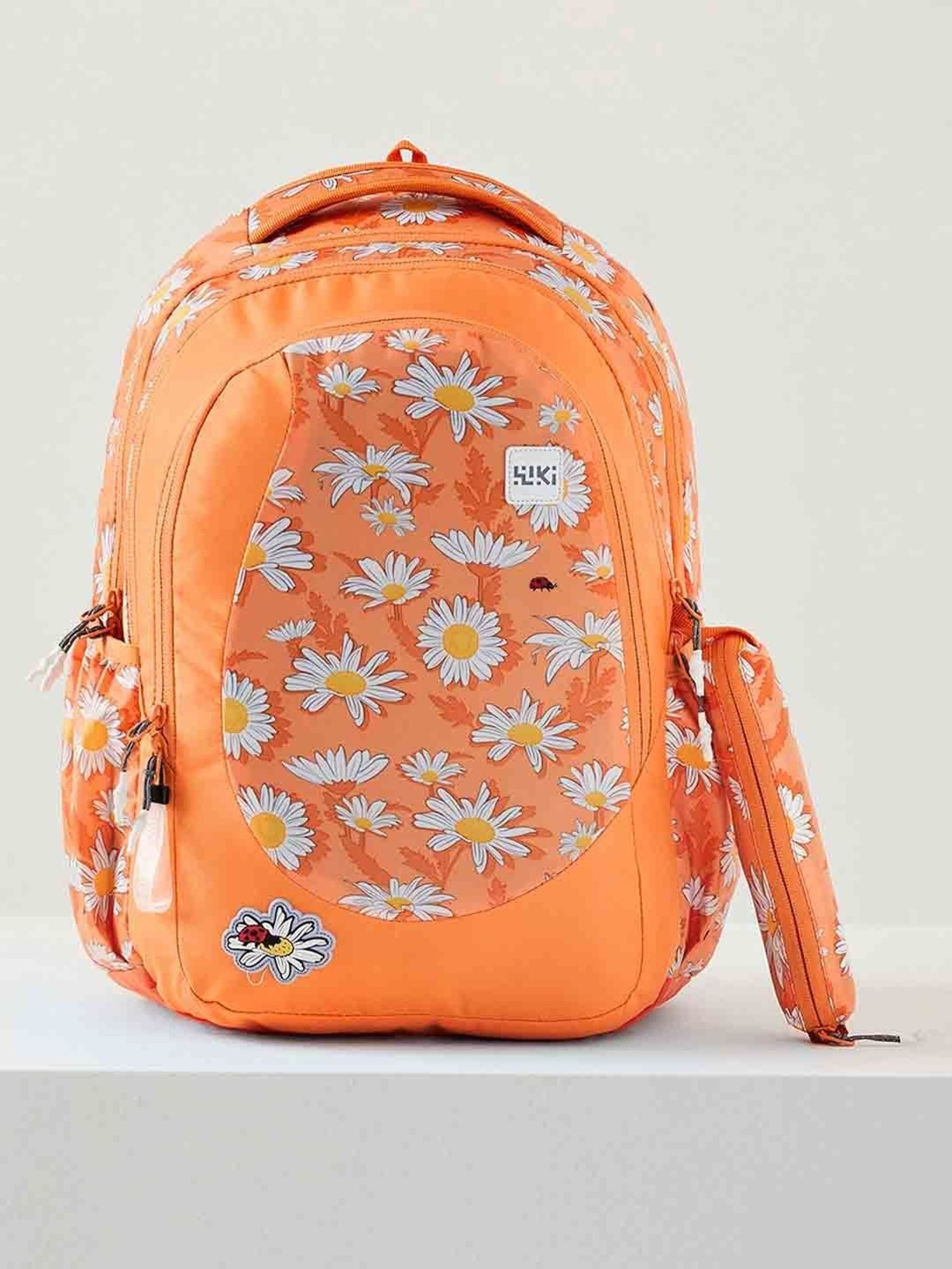 Wiki Back to School 3 Orange Polyester Printed Backpack - 31 Ltrs