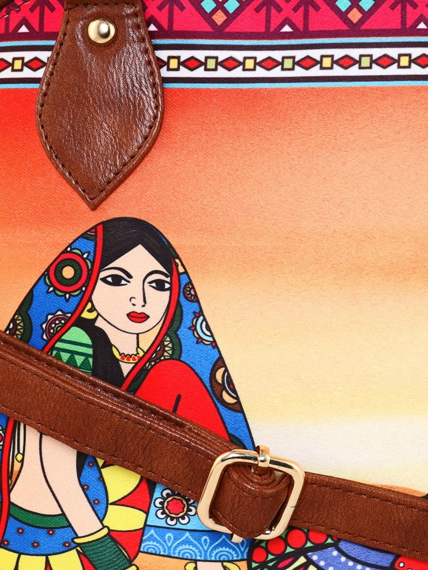 Sabhyata Multicolor Printed Medium Satchel Handbag